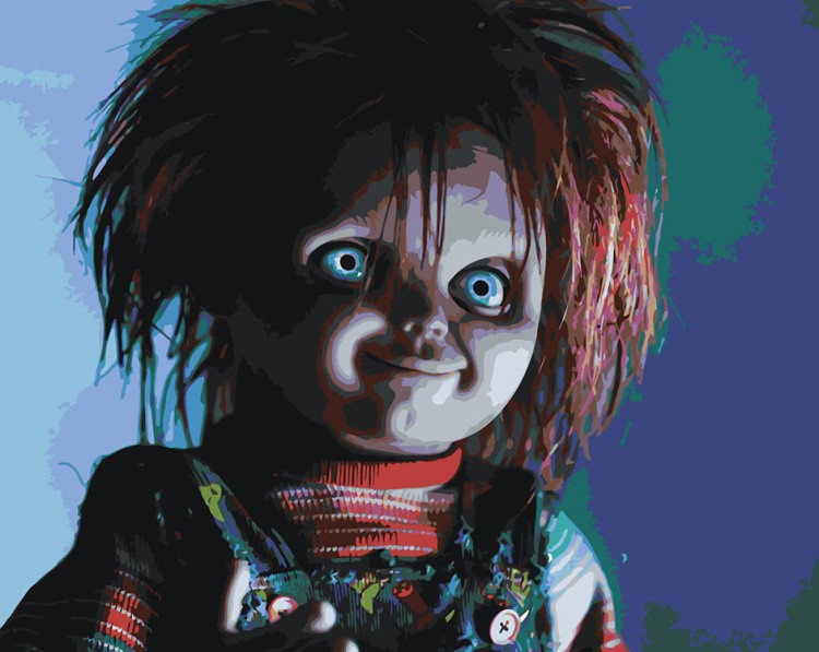 Картина по номерам «Страшная кукла Чаки 4»