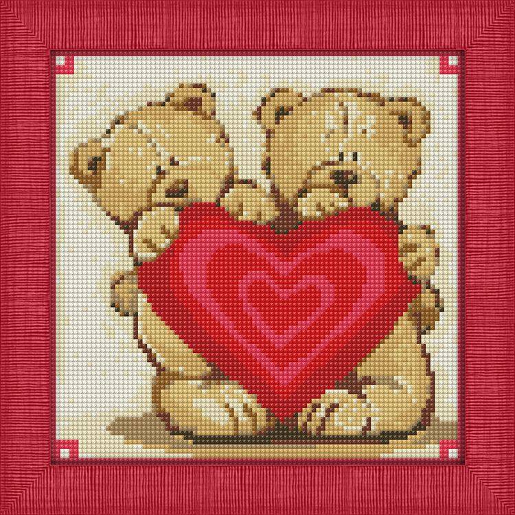 Алмазная вышивка «Мишки с сердцем» — картинка 2