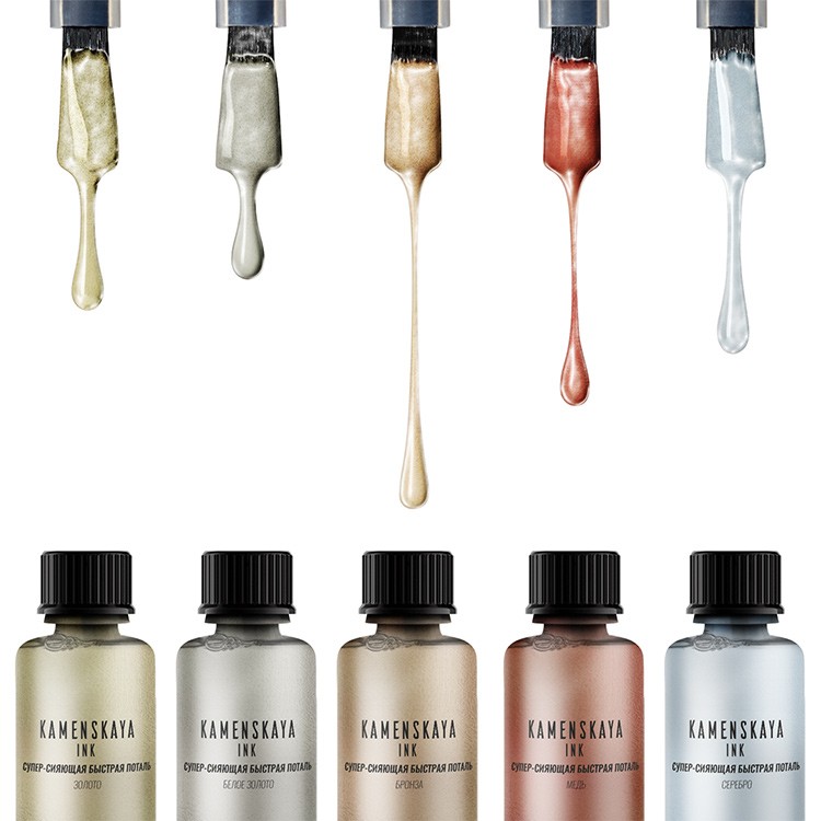 Суперсияющая быстрая поталь белое золото 20 мл, Kamenskaya Ink — картинка 2