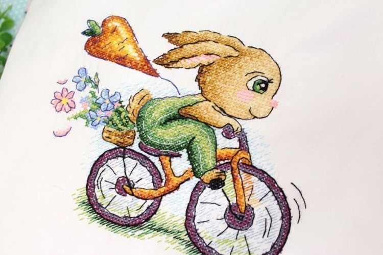 Набор для вышивания «Зайчик-велосипедист» — картинка 3