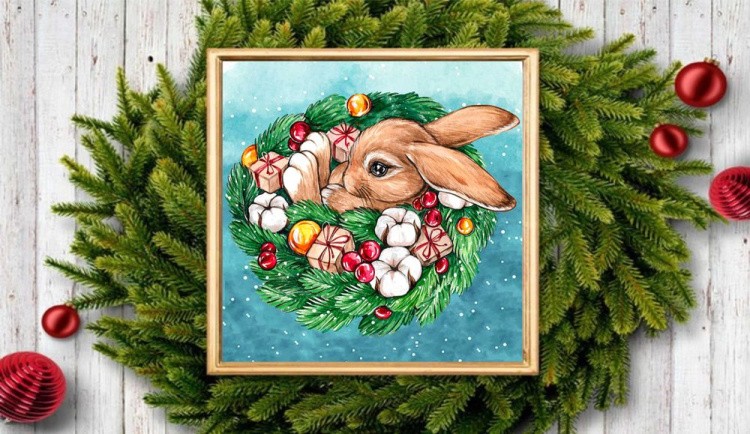 Алмазная вышивка «Веселый зайка» — картинка 3