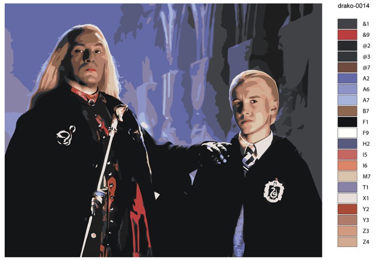 Картина по номерам «Гарри Поттер: Драко и Люциус Малфой 2» — картинка 2