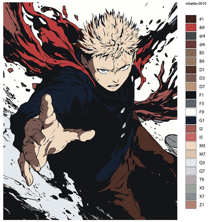 Картина по номерам «Аниме манга Магическая битва: Юдзи» — картинка 2