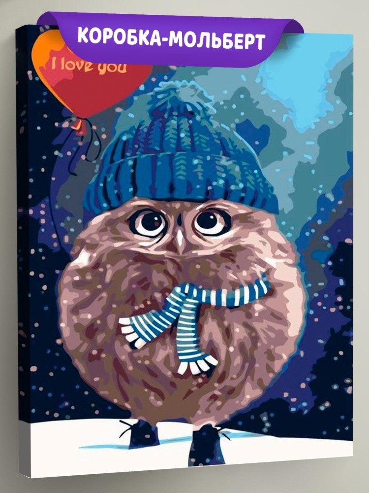 Картина по номерам «Маленький совёнок»