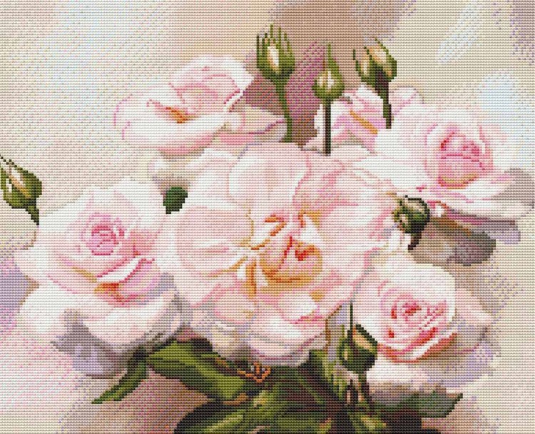 Алмазная вышивка «Бузин. Розы освещенные солнцем»