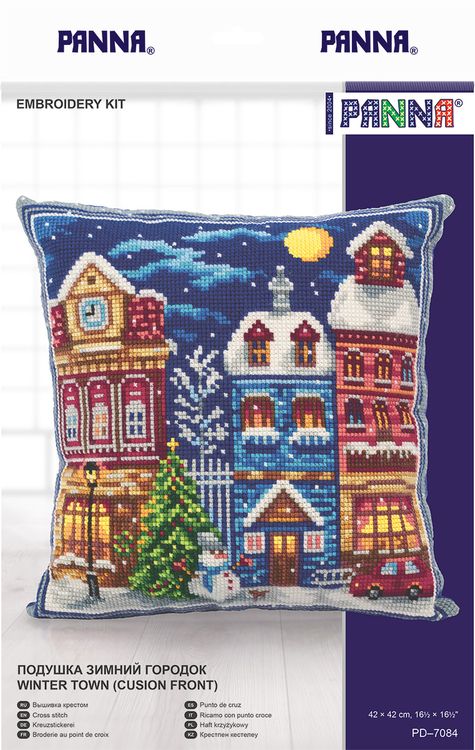 Набор для вышивания «Подушка Зимний городок» — картинка 2