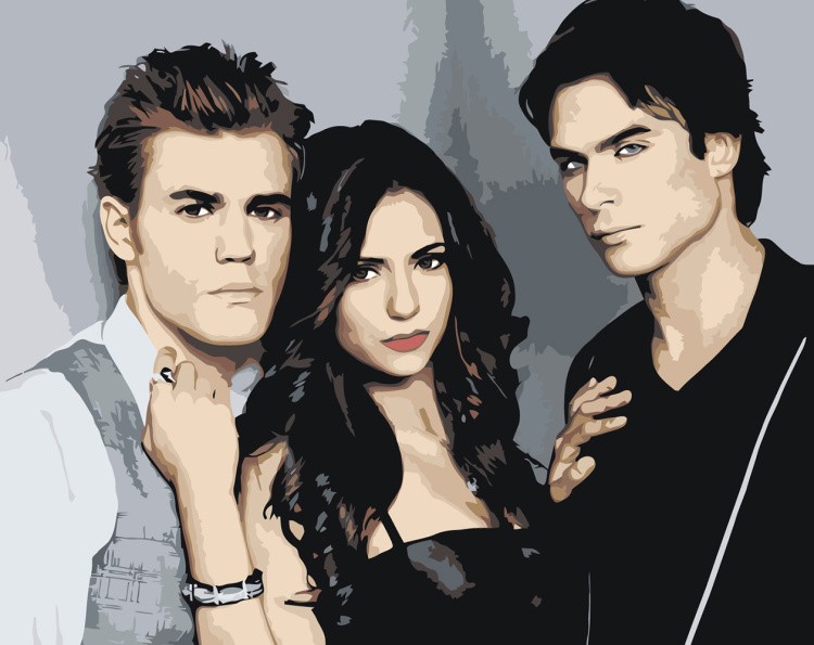 Картина по номерам «Дневники вампира: Деймон, Елена и Стефан 5»