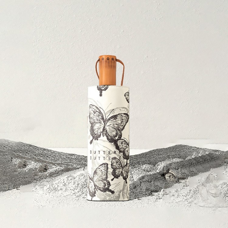 Зонт двусторонний Порхание бабочек, складной, 8 спиц, механический — картинка 2