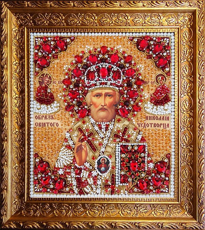 Набор вышивки хрустальными камнями «Николай (золотая)» — картинка 10