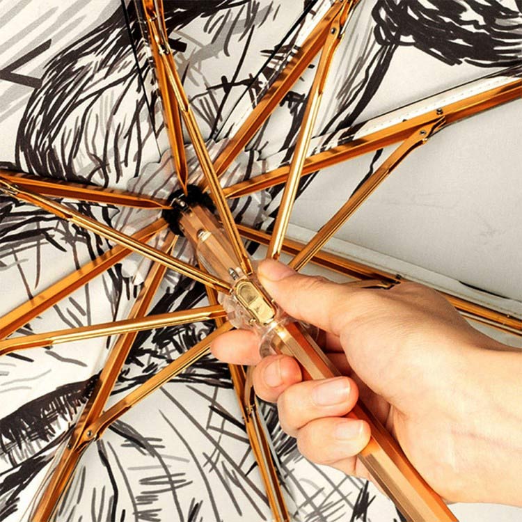 Зонт двусторонний Порхание бабочек, складной, 8 спиц, механический — картинка 5