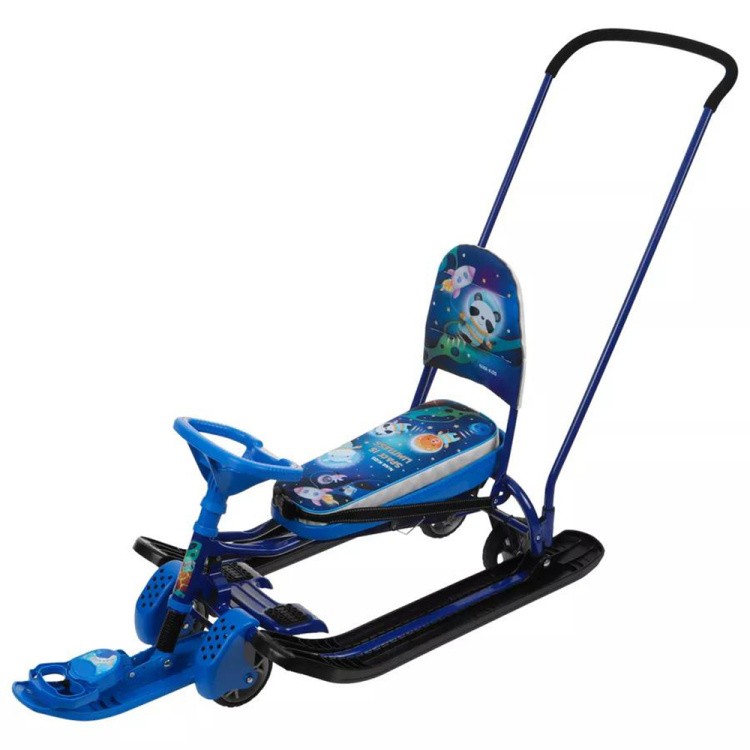 Снегокат детский со спинкой Тимка спорт 6 Космический — картинка 5
