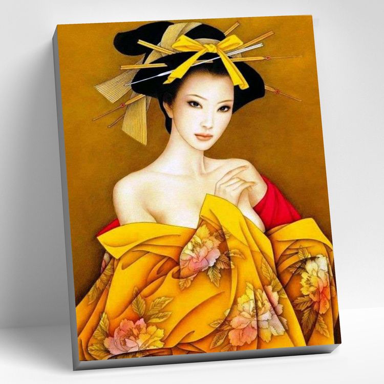 Картина по номерам «Японская красавица»
