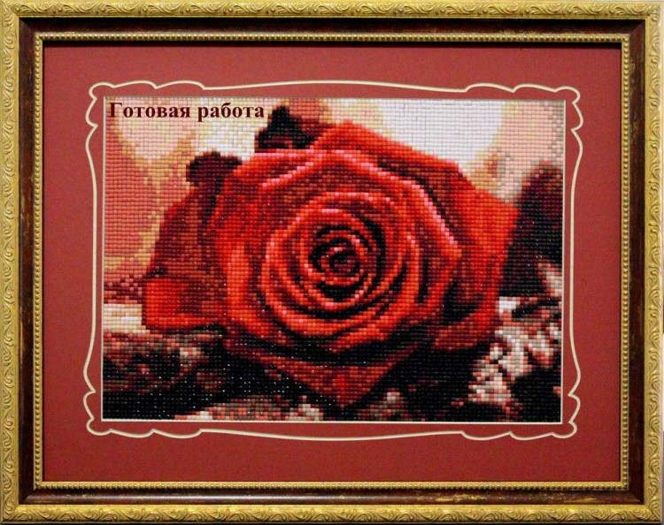 Алмазная вышивка «Красная роза» — картинка 3