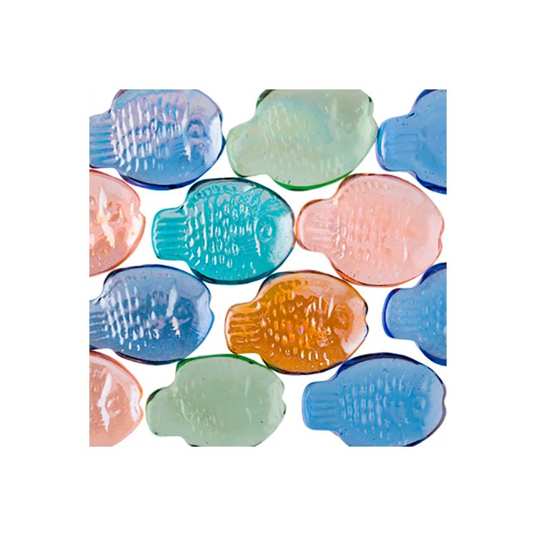 Стеклянные камни марблс №04 рыбки GLG-07, 32x45 мм, 340 г, Blumentag 