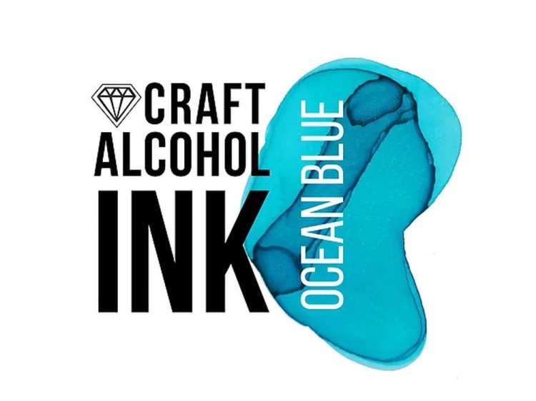 Алкогольные чернила бирюзовые (Ocean Blue) 30 мл, Craft Alcohol INK — картинка 2