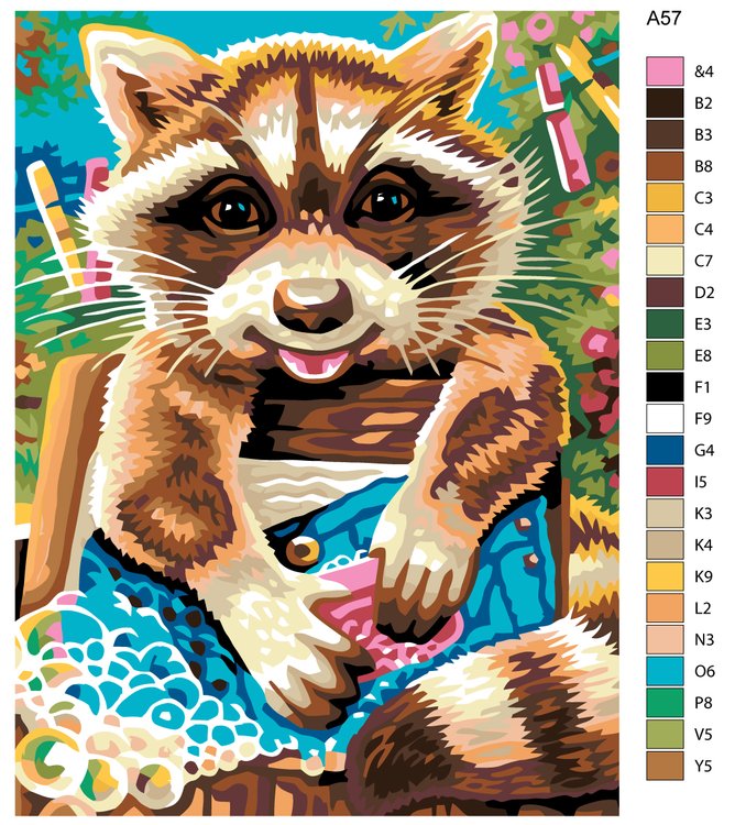 Картина по номерам «Енот-полоскун» — картинка 2