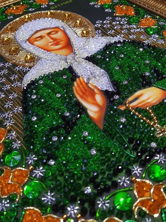 Набор вышивки хрустальными камнями «Матрона Московская» — картинка 6