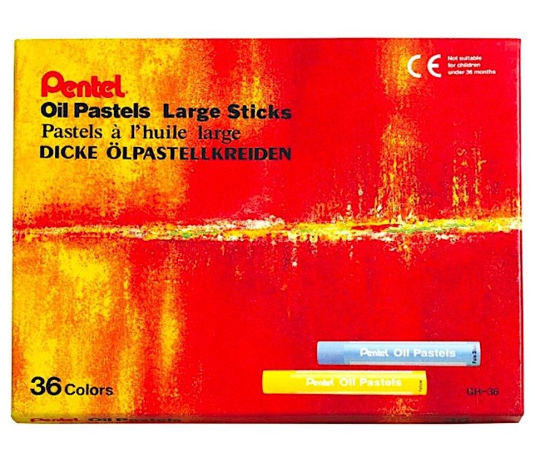 Пастель масляная Pentel Arts Oil Pastels Large Sticks, 36 цв. — картинка 3