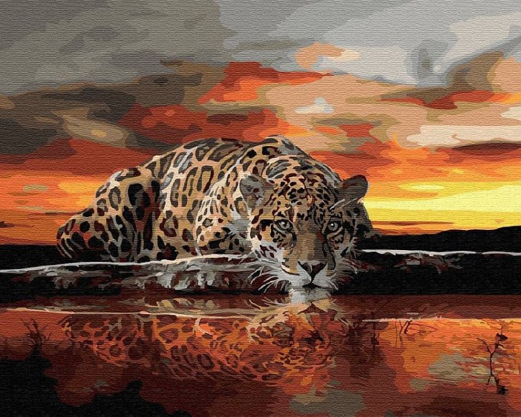 Картина по номерам «Водопой после охоты»