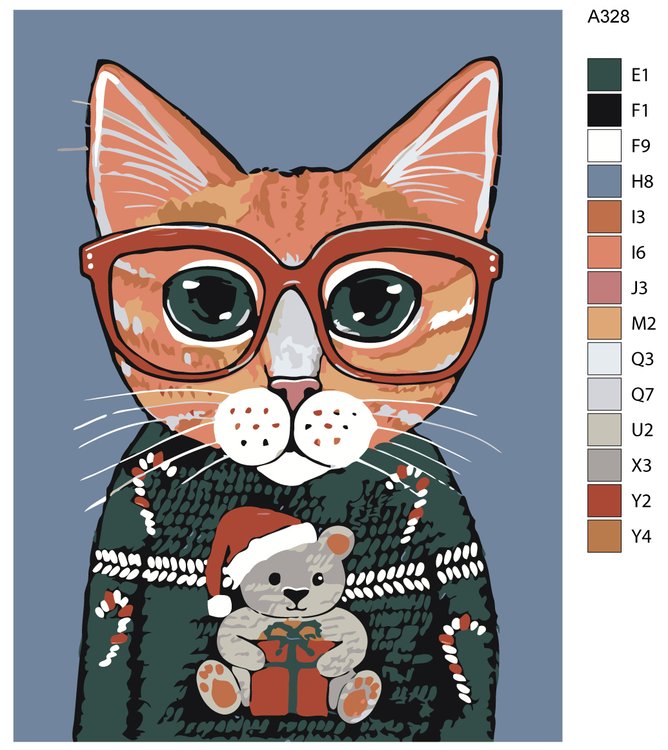 Картина по номерам «В рождественском свитере» — картинка 2