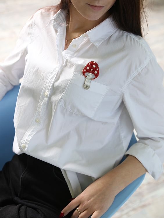 Набор вышивки бисером «Брошь. Мухомор» — картинка 3