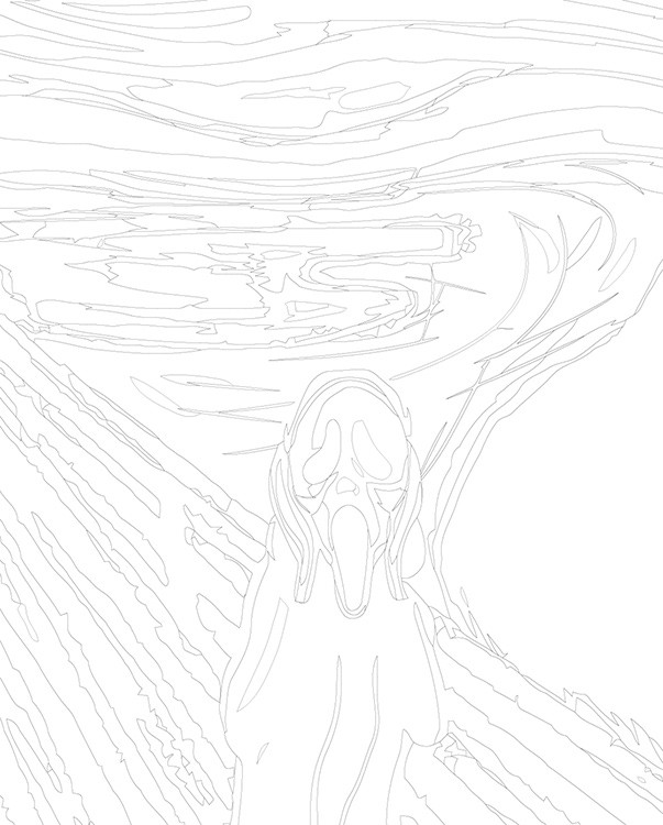 Картина по номерам «Крик Эдвард Мунк: Убийца в маске 40х50» — картинка 3