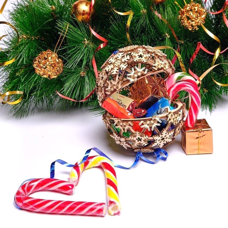 Механическая деревянная сборная модель Wood Trick «Рождественский Шар» — картинка 11