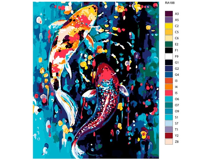 Картина по номерам «Карпы кои» — картинка 2