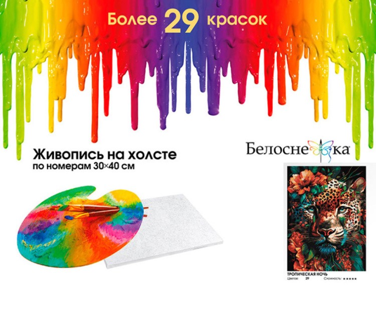 Картина по номерам «Тропическая ночь» — картинка 6