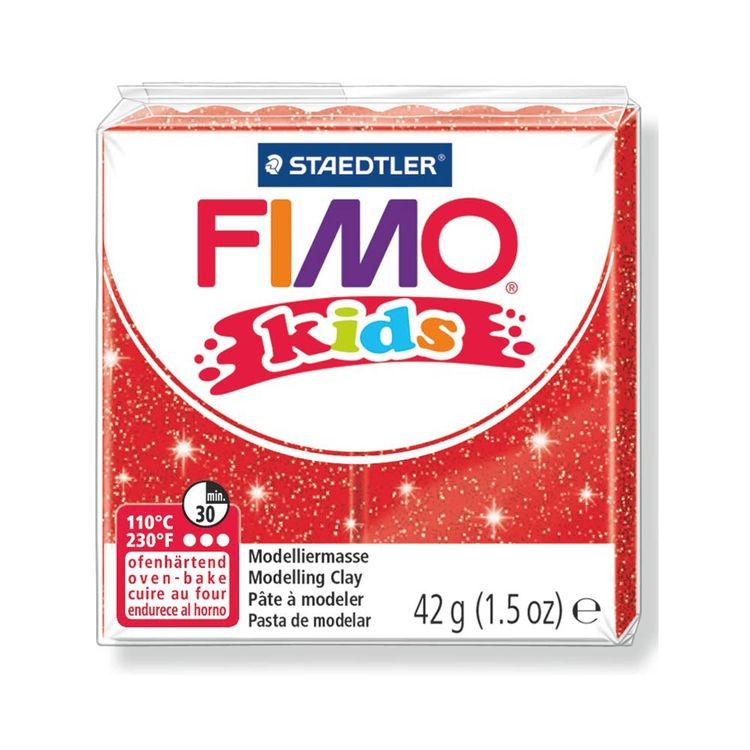Полимерная глина FIMO Kids, цвет: блестящий красный, 42 г