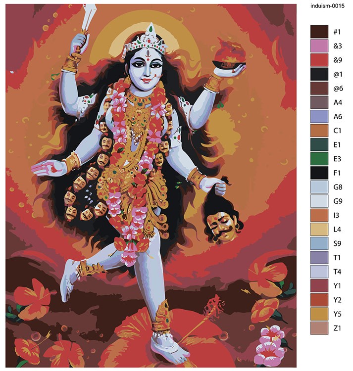 Картина по номерам «Религия индуизм, Индия: богиня Кали» — картинка 2