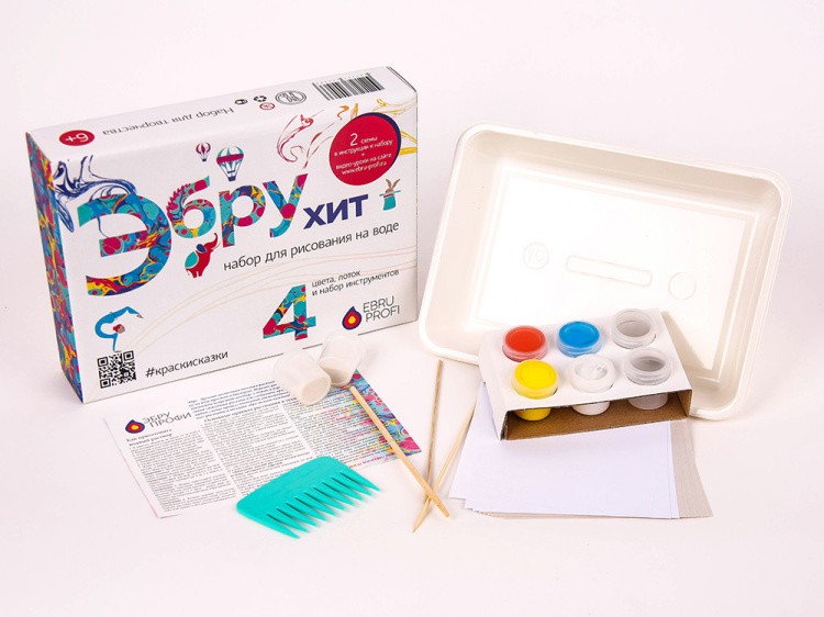 Набор для эбру «Хит» 4 цвета, Эбру-Профи — картинка 3