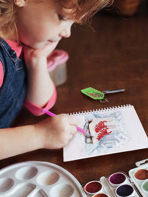 Алмазная мозаика - тетрадь «Коньки», клетка 48 листов — картинка 3