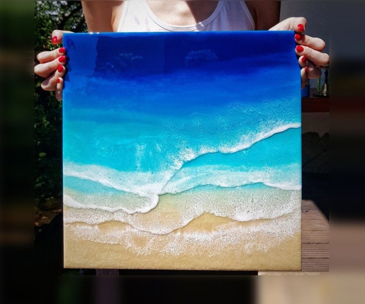 Набор для создания картины эпоксидной смолой Море 30х30 см, Art Blong — картинка 9