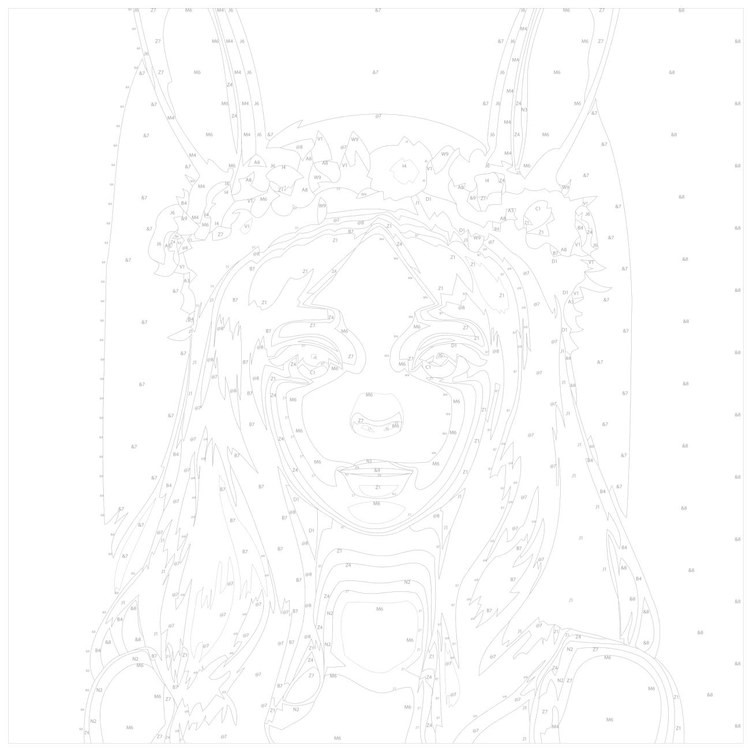 Картина по номерам «Милая девочка в венке из цветов» — картинка 3