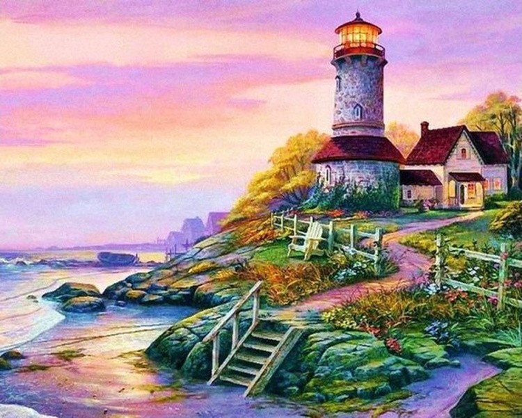 Картина по номерам «Маяк на берегу» — картинка 2