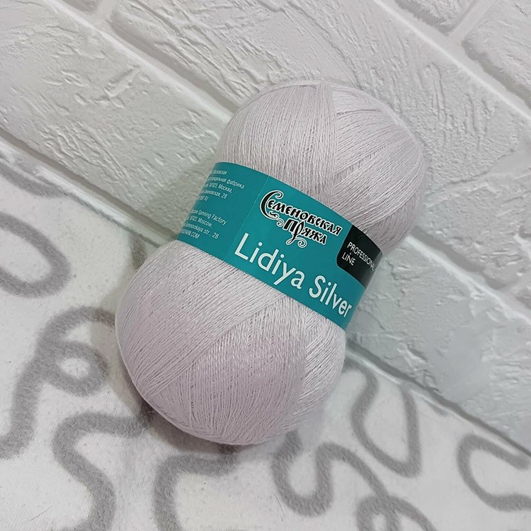 Пряжа Семеновская Lidiya silver (133804), серая лилия, 5 шт. по 100 г — картинка 3