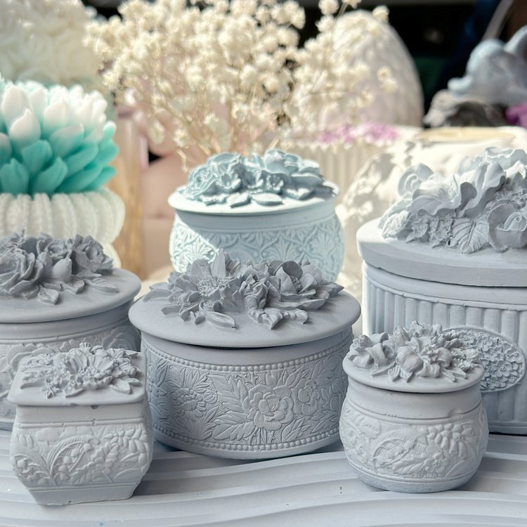 Силиконовый молд - Контейнер/банка для свечей с крышкой №8, d 7 см, 1 шт. — картинка 5