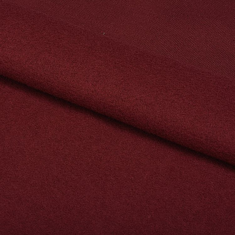 Ткань трикотаж Футер 2х нитка, начес, с лайкрой, 6 м, ширина 200 см, цвет: винный, TBY — картинка 3