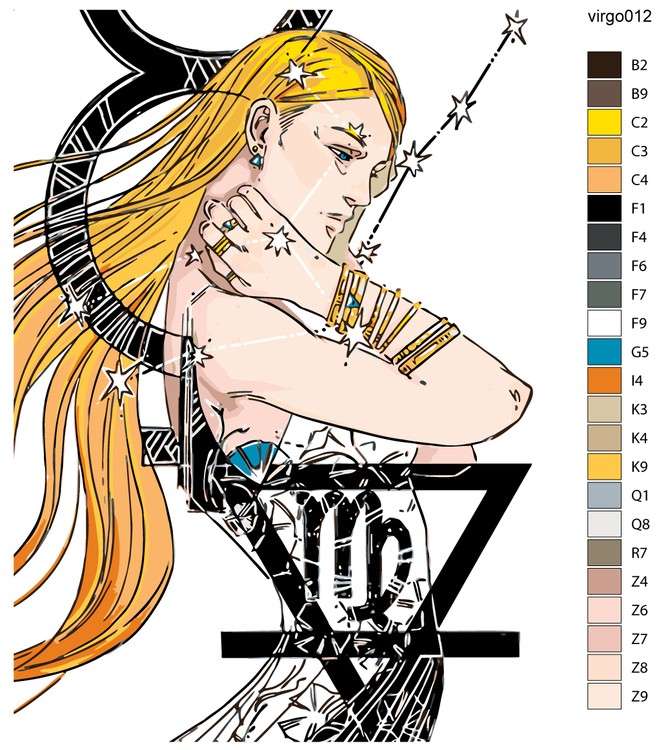 Картина по номерам «Арт-зодиак. Дева» — картинка 2