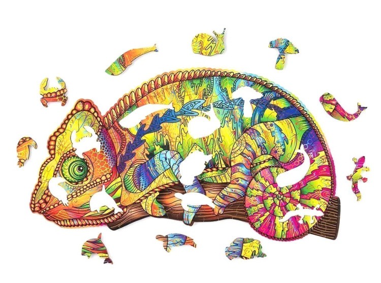 Деревянный пазл Wood Trick «Красочный Хамелеон» — картинка 5