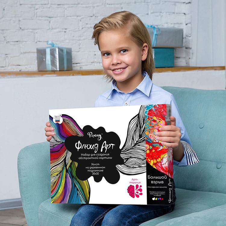 Набор для рисования жидким акрилом Флюид Арт Большой взрыв — картинка 5