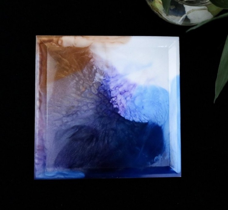 Силиконовый молд для эпоксидной смолы - Подстаканник тарелка - квадрат (1 шт.) — картинка 6