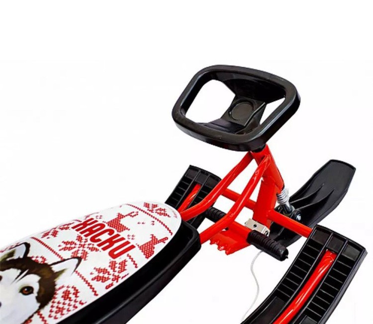 Снегокат детский 104 Comfort Хаски со спинкой (красный) — картинка 5