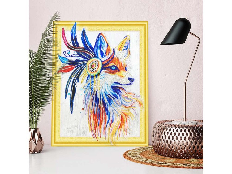 Алмазная вышивка 5D «Лиса-индеец» — картинка 7