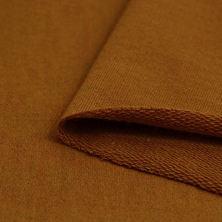 Ткань трикотаж Футер 3х нитка, петля, хлопок, 6 м, ширина 190 см, цвет: горчица, TBY — картинка 2