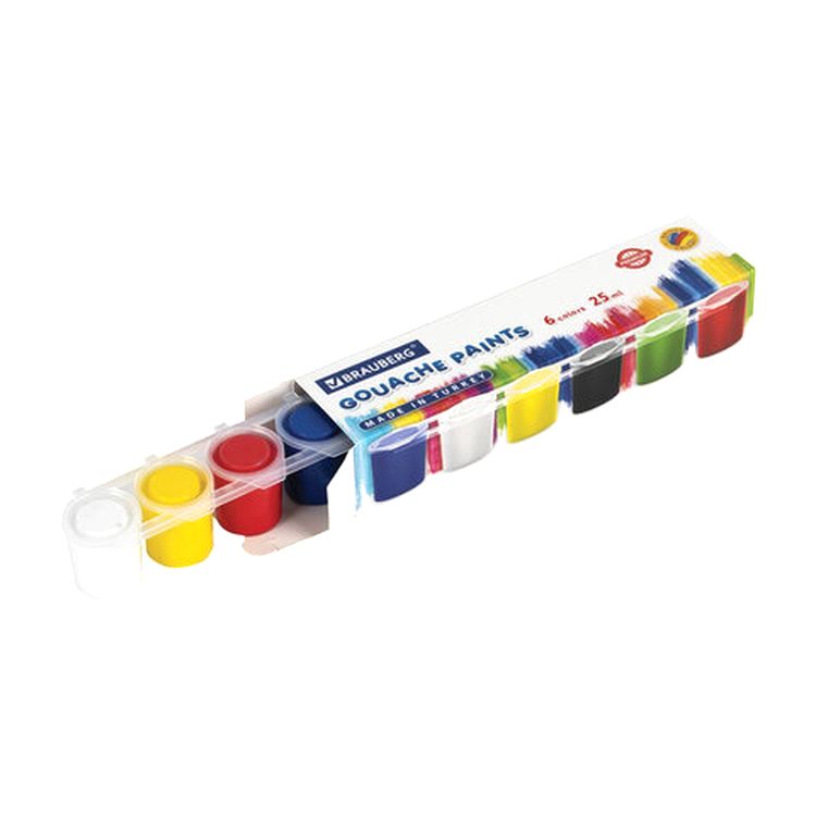 Гуашь Brauberg «PREMIUM TURKEY», 6 цветов по 25 мл — картинка 2