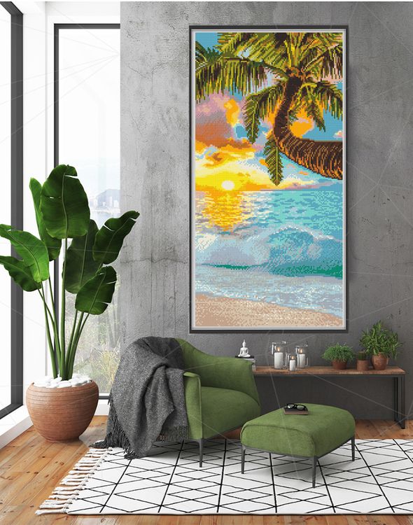 Алмазная вышивка «Закат в лагуне» — картинка 3