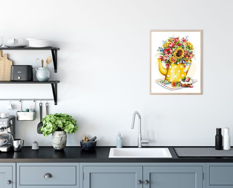 Картина по номерам «Букет в чайнике» — картинка 4