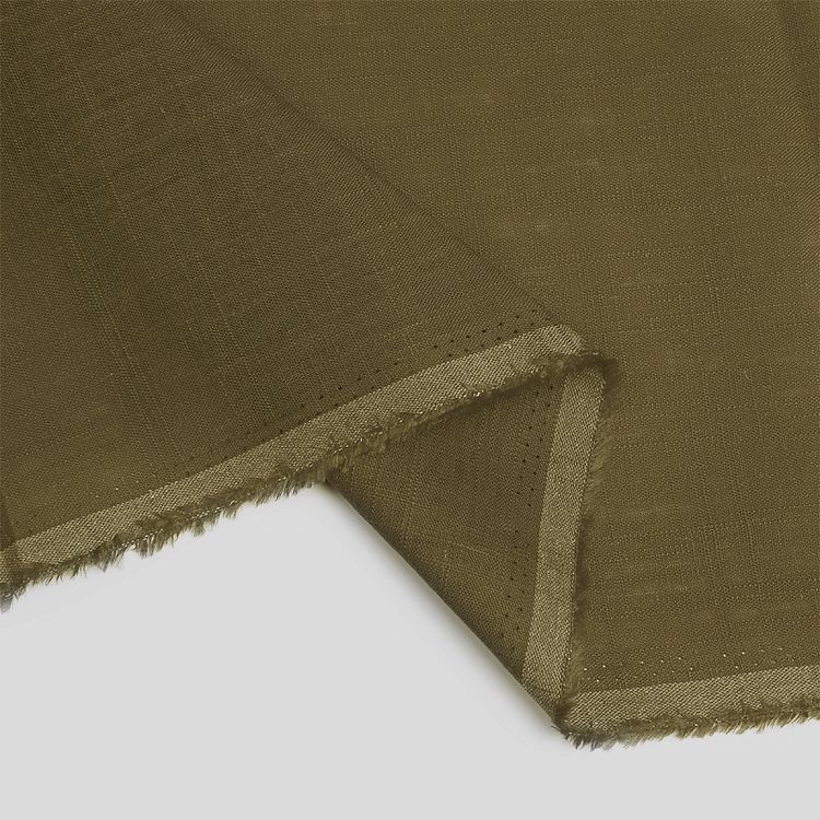 Ткань льняная, 190 г/м², 5 м x 140 см, цвет: хаки, TBY — картинка 4